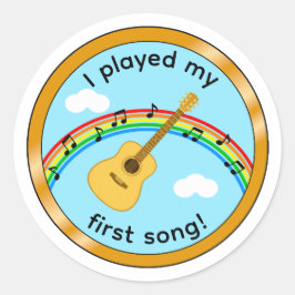 Adesivo de Medalha de Primeira Música para Guitarr