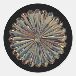Adesivo de medalhão de flores do Art Deco