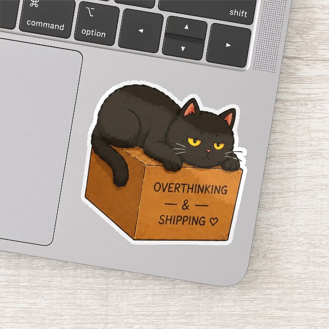 Adesivo de Meme de Gato Pensativo (Detalhe)