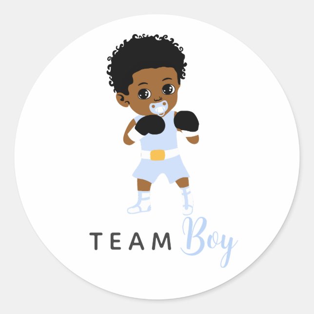 Adesivo de Menino da Equipe Azul de Boxe para Reve (Frente)
