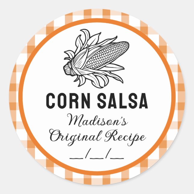 Adesivo de milho salsa com padrão de controlo lara (Frente)