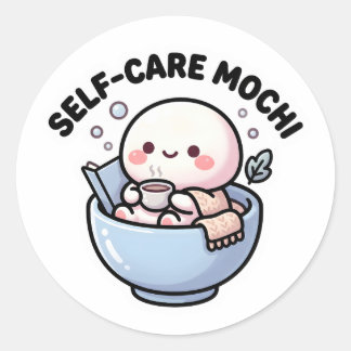 Adesivo de Mochi Fofo Kawaii de Autocuidado