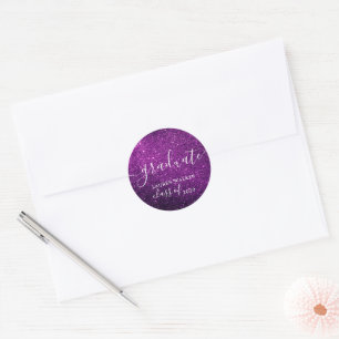 Adesivo de Monograma com Brilho Roxo para Graduado
