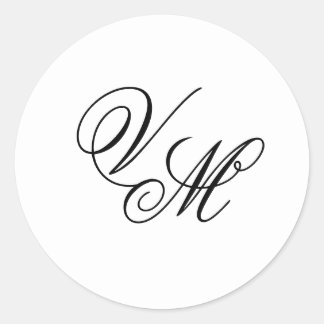Adesivo de Monograma com Letra Moderna e Elegante
