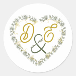 Adesivo de Monograma de Casamento Boho Neutro Edit