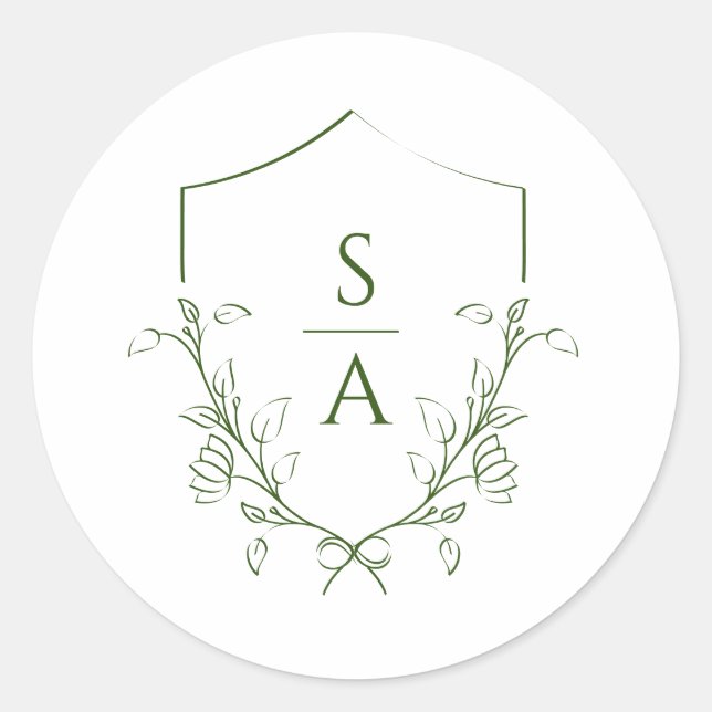 Adesivo de monograma de casamento para presente e  (Frente)