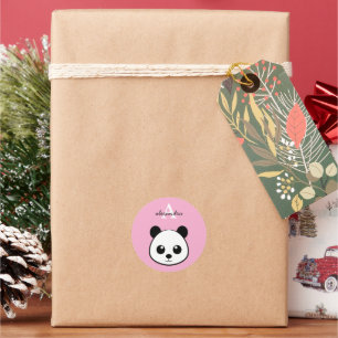 Adesivo de Monograma de Urso Panda Fofo Personaliz