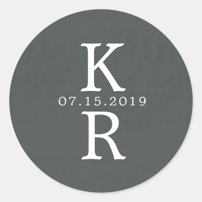 Adesivo de monograma em aquarela Monograma de casa (Frente)