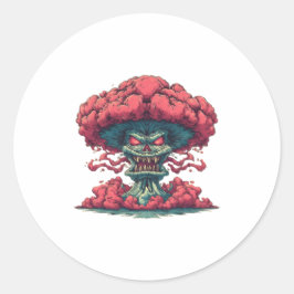 Adesivo de Monstro de Nuvem de Cogumelo Vermelho