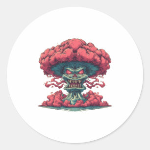 Adesivo de Monstro de Nuvem de Cogumelo Vermelho