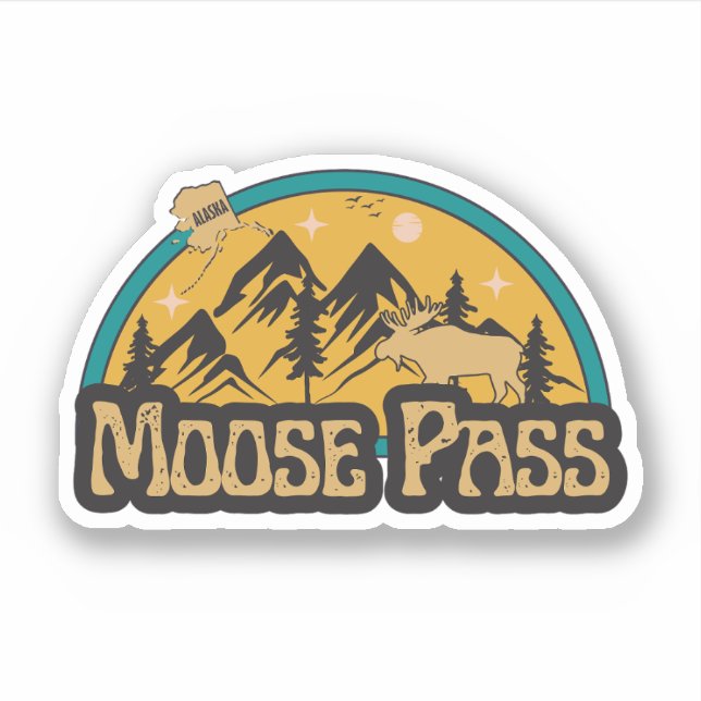 Adesivo de Moose Pass, Alasca (Frente)