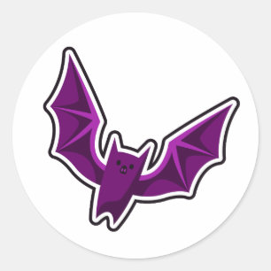 Adesivo de Morcego Roxo Voador Assustador Fofo de 