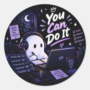 Adesivo de Motivação de Fantasma Gamer Fofo - Você