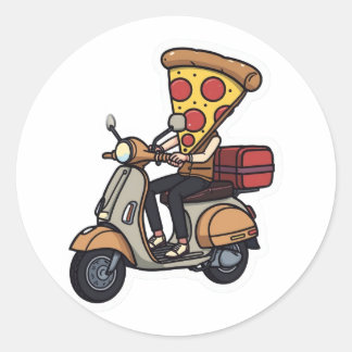 Adesivo de Moto de Entrega de Pizza Engraçada-Cute