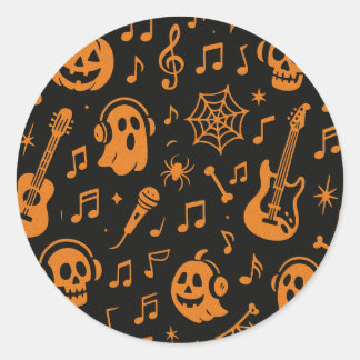 adesivo de música de Halloween fofo