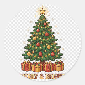 Adesivo de Natal Alegre e Brilhante