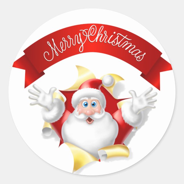 Adesivo de Natal Alegre Papai Noel (Frente)