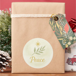 Adesivo de Natal aquarela "Paz"