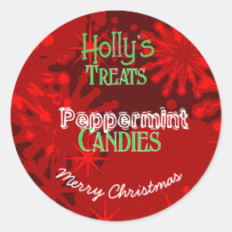 Adesivo de Natal balas de Hortelã