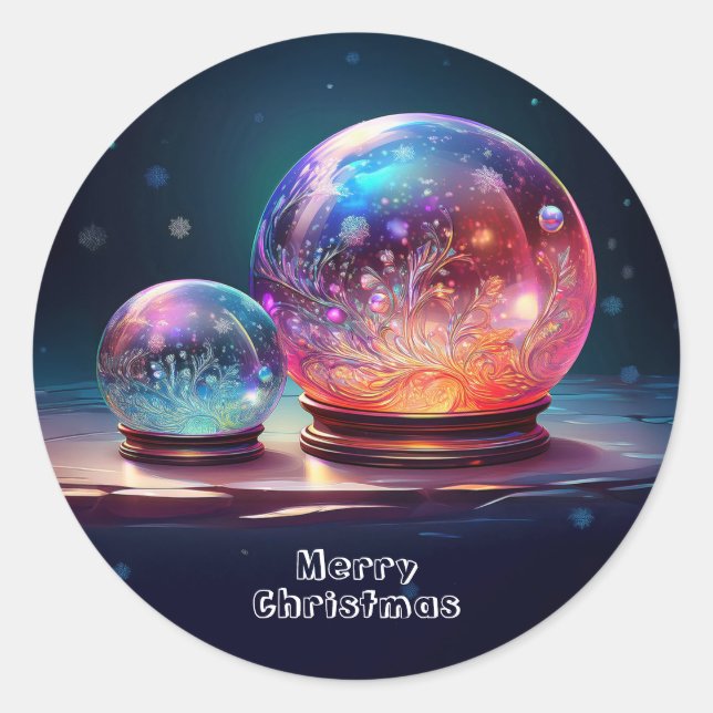 Adesivo de Natal Bolas de Neve de Cristal (Frente)