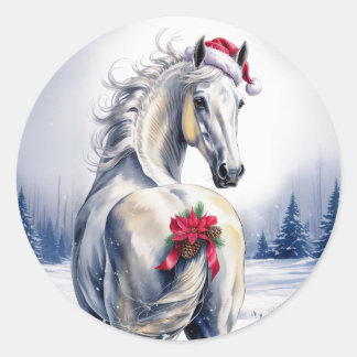 Adesivo de Natal Cavalo Branco