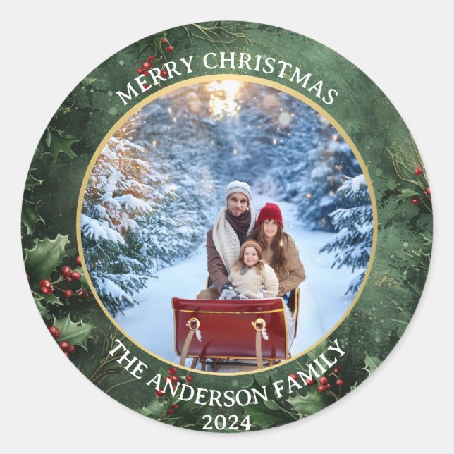 Adesivo de Natal com Foto Personalizada (Frente)