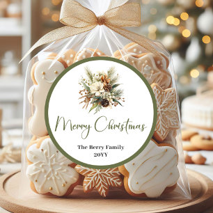 Adesivo de Natal com Nome da Família Personalizado