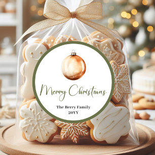 Adesivo de Natal com Nome da Família Personalizado
