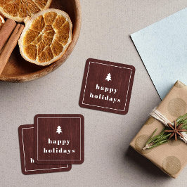 Adesivo de Natal com Textura de Madeira de Árvore 