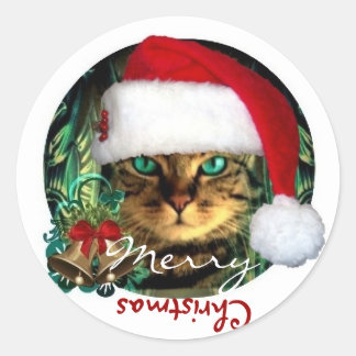 Adesivo de Natal da Gata Santa
