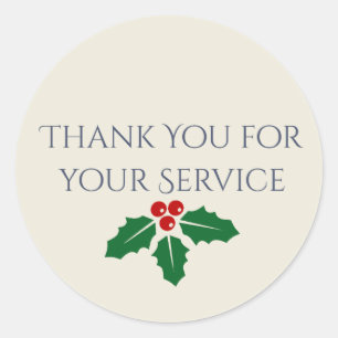 Adesivo de Natal de Agradecimento ao Serviço Milit