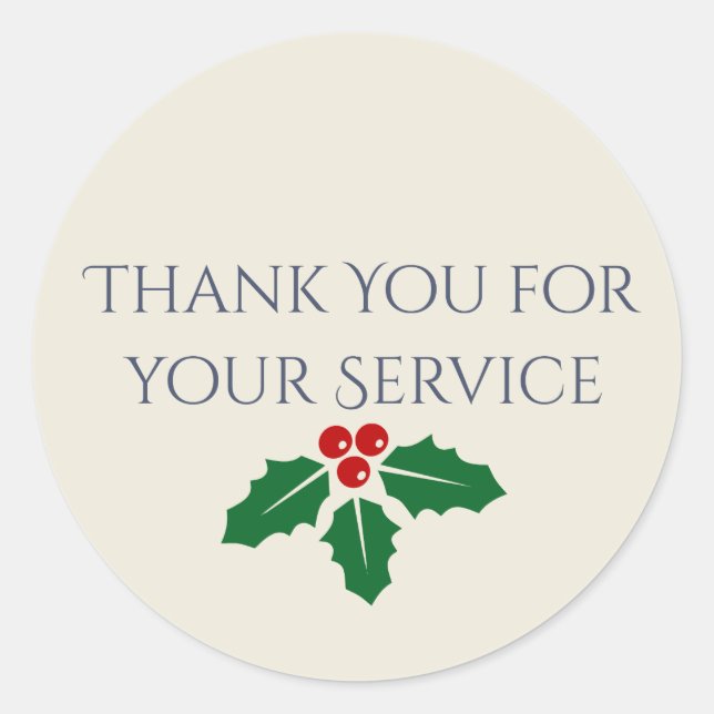 Adesivo de Natal de Agradecimento ao Serviço Milit (Frente)