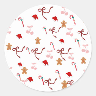 Adesivo de Natal de Biscoito de Gengibre com Laço 