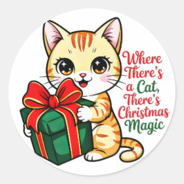 Adesivo de Natal de Gatinho Fofo para Amantes de G