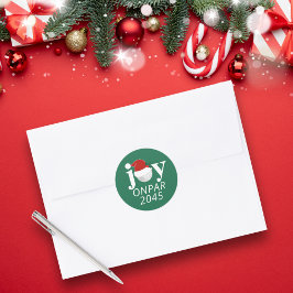 Adesivo de Natal de Golfe Alegria Moderno Verde