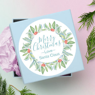 Adesivo de Natal de Guirlanda de Aquarela