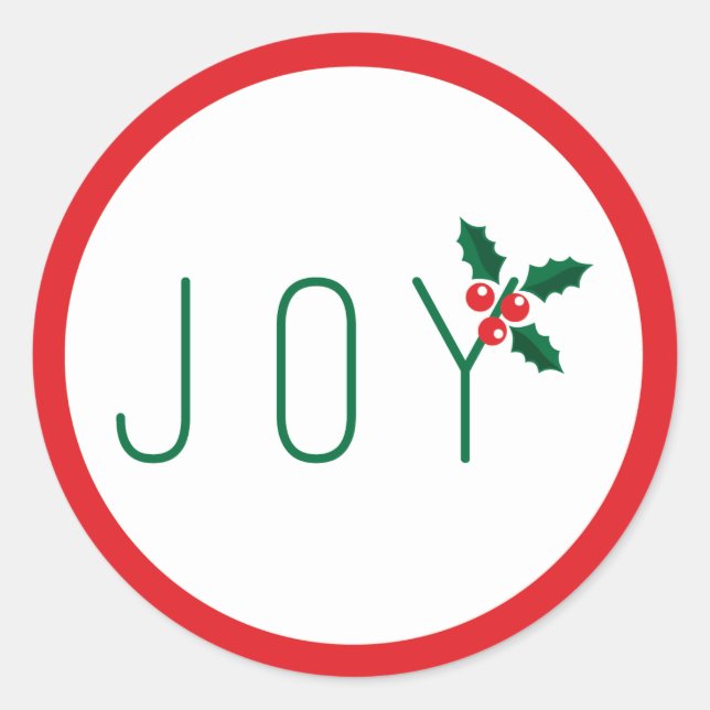 Adesivo de Natal de Joy Simples (Frente)