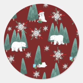 Adesivo de Natal de Urso Polar