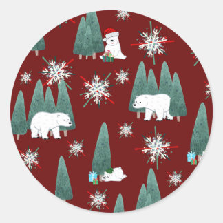 Adesivo de Natal de Urso Polar
