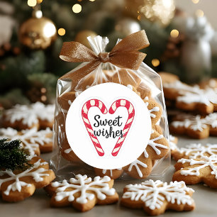 Adesivo de Natal Desejos Doces   Coração de Cana-d