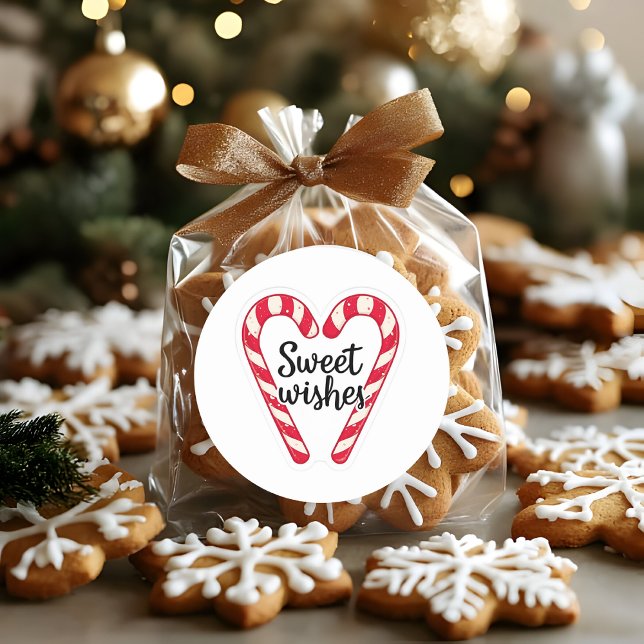 Adesivo de Natal Desejos Doces | Coração de Cana-d (Criador carregado)