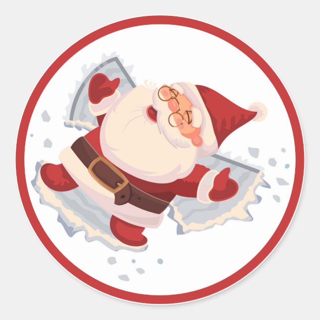 Adesivo de Natal do Papai Noel Anjo da Neve (Frente)