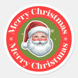 Adesivo de Natal Feliz Papai Noel Antigo