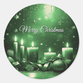 Adesivo de Natal Férias Velas Verdes