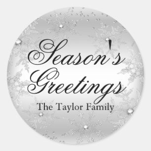 Adesivo de Natal Floco de Neve Cristal Prata