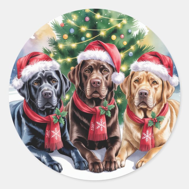 Adesivo de Natal Labrador (Frente)