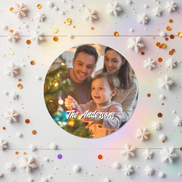 Adesivo de Natal Personalizado com Foto da Família