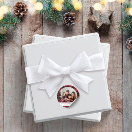 Adesivo de Natal Redondo com Foto em Xadrez de Búf