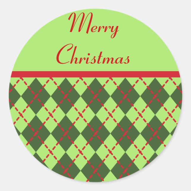 Adesivo de Natal Retrô Feliz (Frente)