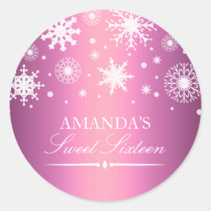 Adesivo de Natal Rosa Inverno Doce 16